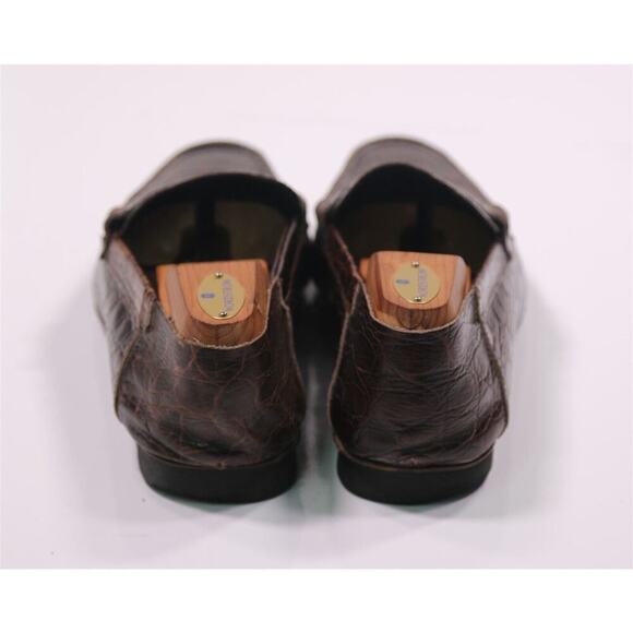 Prada Brown Crocodile Leather Penny Loafers Men's US 8.5 - Picture 6 of 13